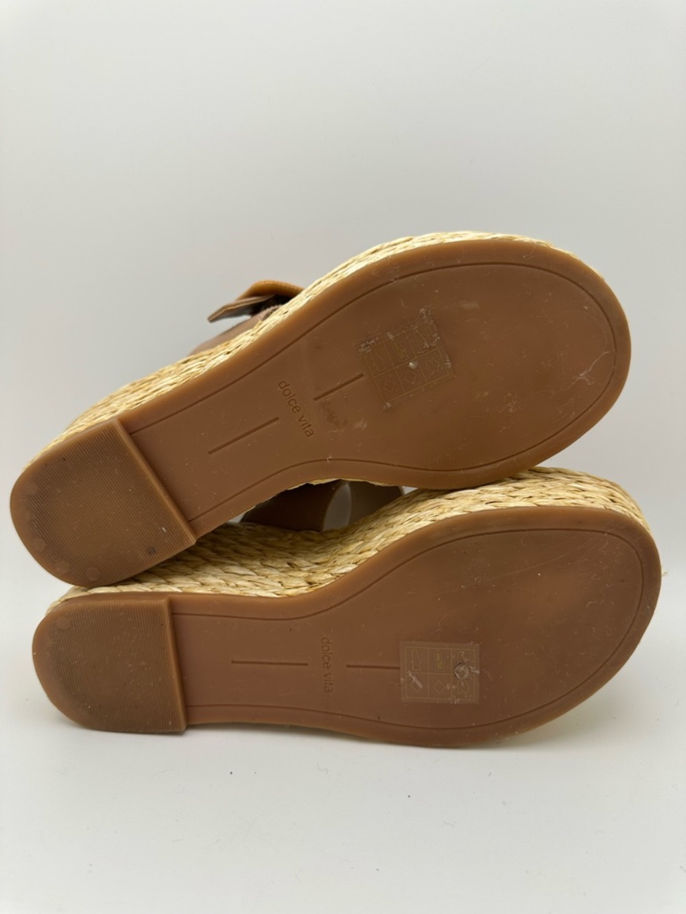 Dolce Vita Raffia Woven Platform Wedge Sandals Coastal Resort Vacation Size 7 - Picture 7 of 12
